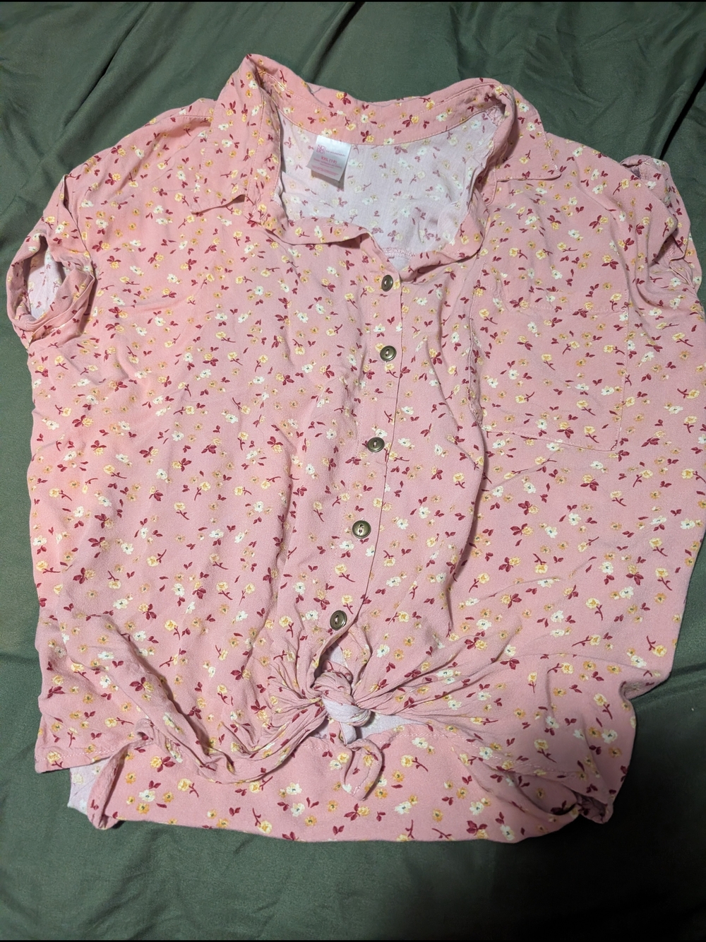 No Boundaries Pink Floral Button Down(Pick Any 2 Items-Pay For One)